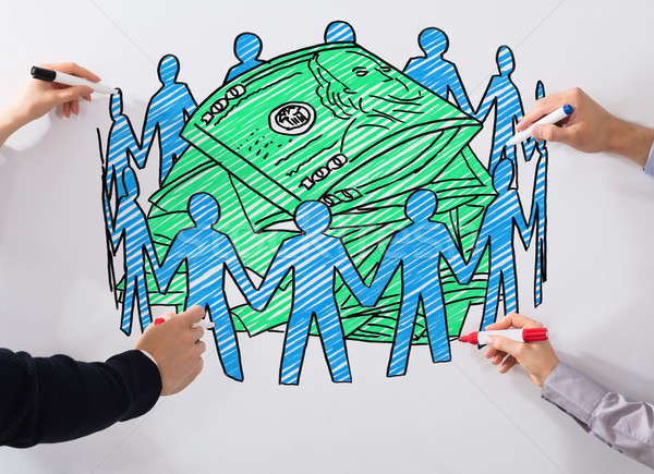 Business People Drawing Crowd Funding Chart Stock photo © AndreyPopov