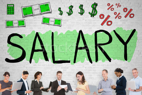 Group Of People In Front Of Salary Word Stock photo © AndreyPopov