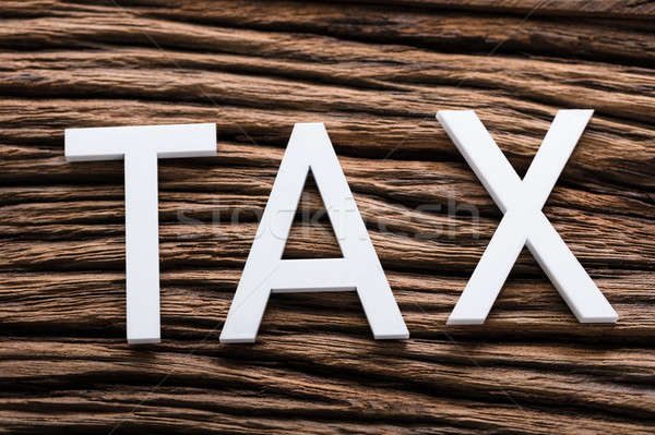 High Angle View Of White Tax Word Stock photo © AndreyPopov