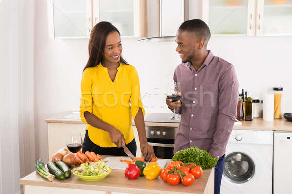 Couple Cooking  Stock photo © AndreyPopov