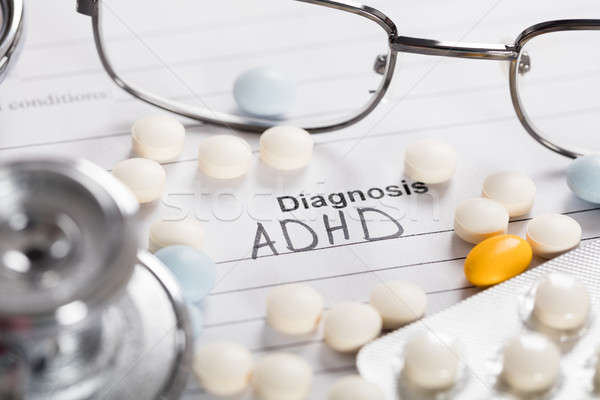 Pills;Glasses And Stethoscope With Text Diagnosis ADHD Stock photo © AndreyPopov