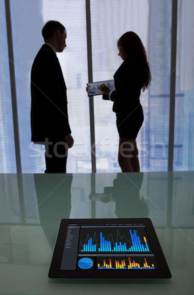 Graphs On Digital Tablet In Office Stock photo © AndreyPopov