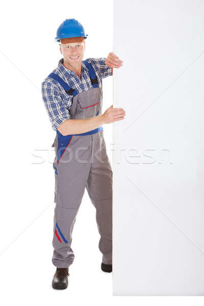 Manual trabajador cartel retrato Foto stock © AndreyPopov