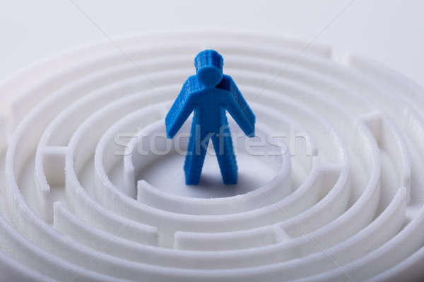 Human Figure Standing In Center Of Maze Stock photo © AndreyPopov