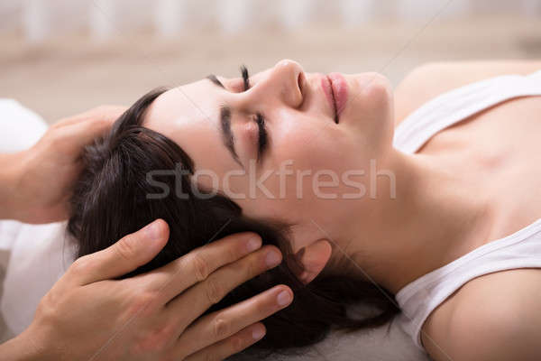 Stock photo: Woman Receiving Head Massage