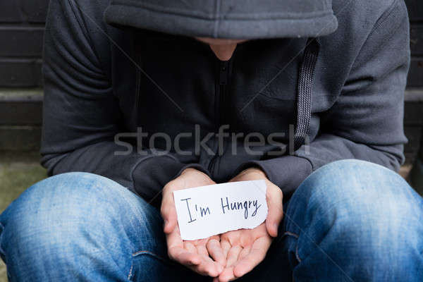 Piece Of Paper With Text I Am Hungry Stock photo © AndreyPopov
