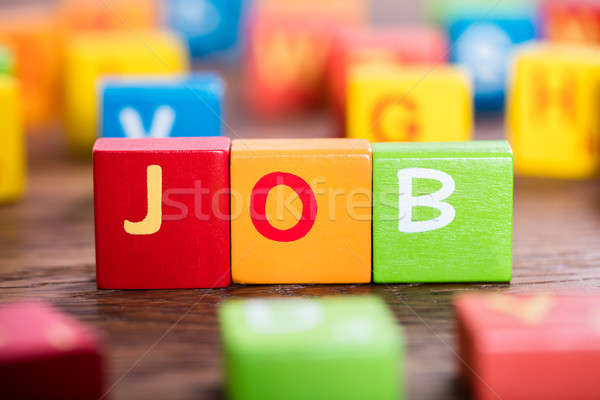 Job Word On Colorful Blocks Stock photo © AndreyPopov