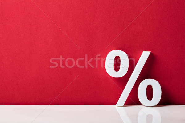 Percentagem assinar vermelho parede Foto stock © AndreyPopov