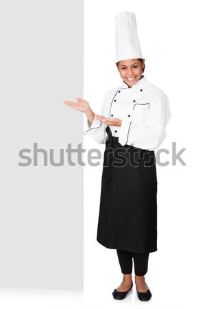 Homme Cook permanent derrière isolé [[stock_photo]] © AndreyPopov