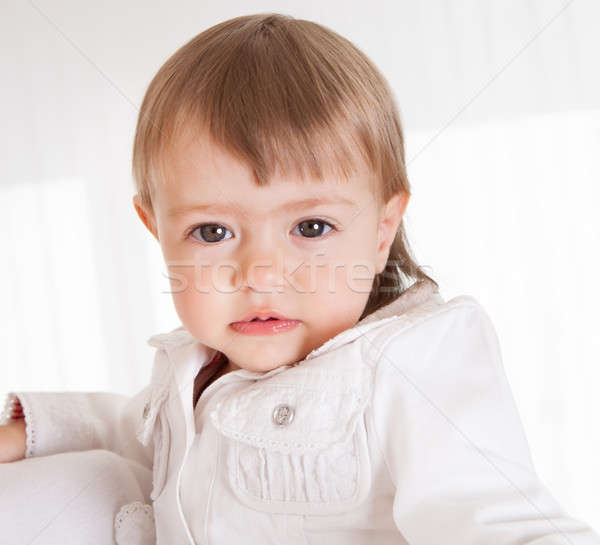 Cute unschuldig jungen Baby Porträt lächelnd Stock foto © AndreyPopov