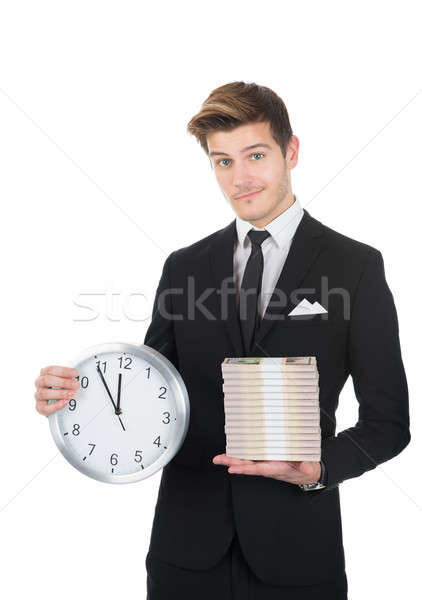 бизнесмен часы портрет бумаги Сток-фото © AndreyPopov