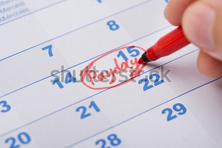 Hand Marking Birthday On Calendar Stock photo © AndreyPopov