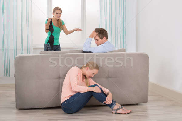 Vrouw beha ruzie echtgenoot vriendin Stockfoto © AndreyPopov