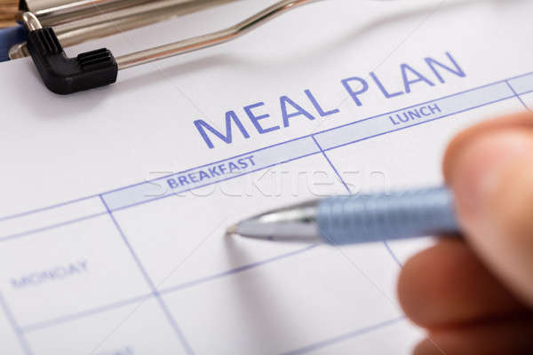 Person Hand Filling Meal Plan Form Stock photo © AndreyPopov