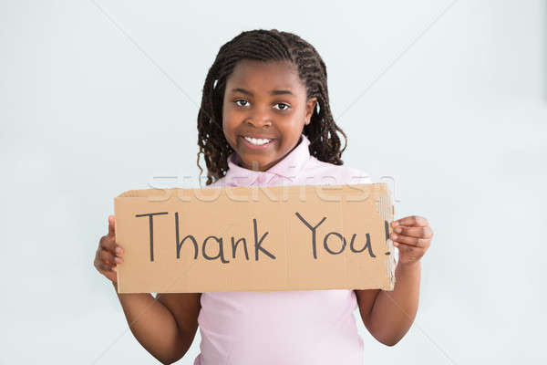Girl Holding Thank You Sign Stock photo © AndreyPopov