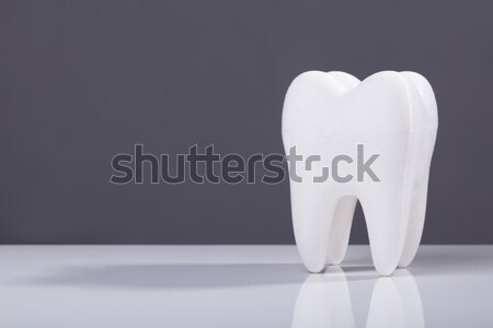 Stock photo: Single White Tooth On Grey Background