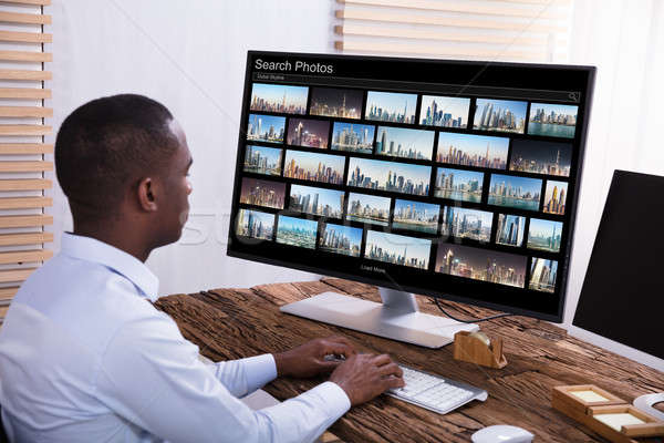 Photo Editor Editing Images On Computer Stock photo © AndreyPopov
