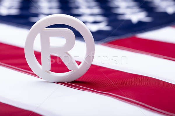白 註冊 商標 簽署 美國國旗 設計 商業照片 © AndreyPopov