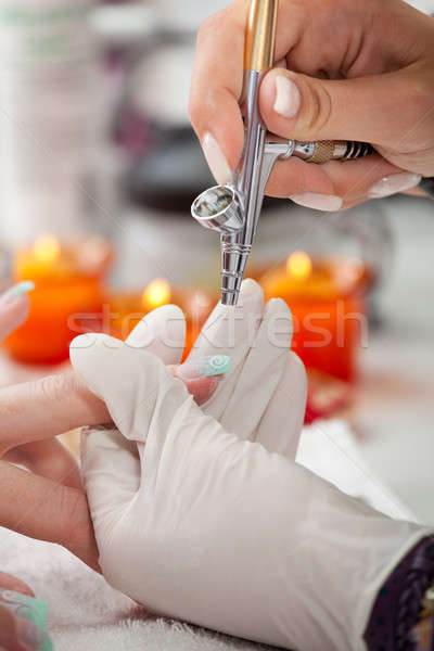 Airbrushing fingernails Stock photo © AndreyPopov