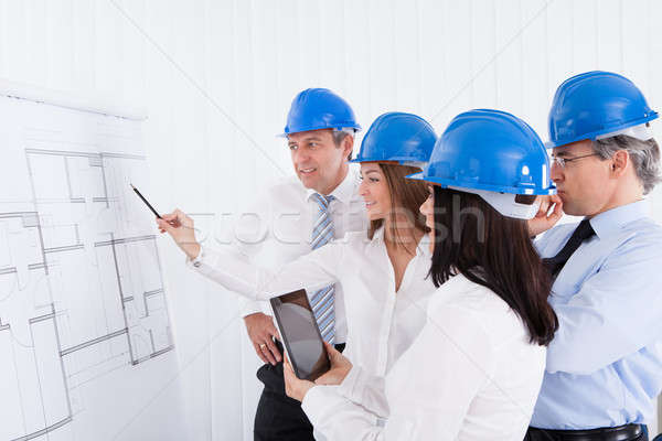 Stockfoto: Bespreken · project · groep · nieuwe · business