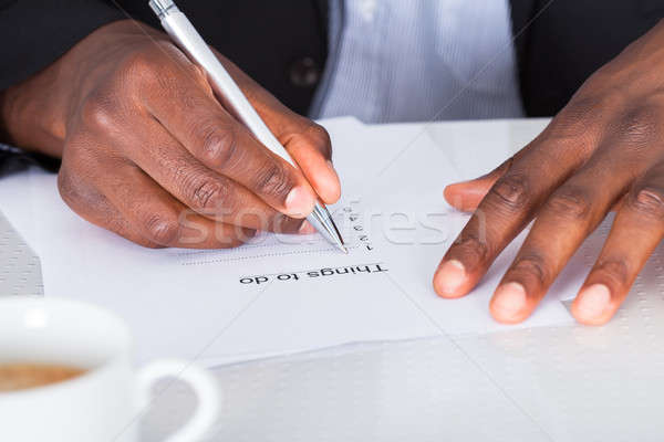 Close-up Of Hand Planning To Do List Stock photo © AndreyPopov