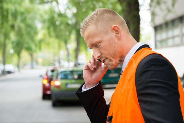 Man Calling On Cellphone After Car Accident Stock photo © AndreyPopov