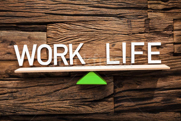 Szöveg munka élet egyensúlyoz hinta közelkép Stock fotó © AndreyPopov