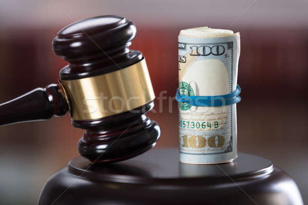 Close-up Of Gavel And Banknote Stock photo © AndreyPopov