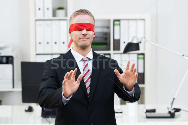 Blindfolded Young Businessman Stock photo © AndreyPopov