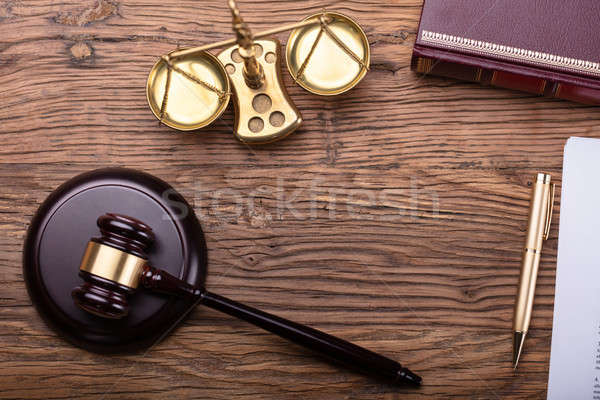Overhead View Of Judge Desk Stock photo © AndreyPopov