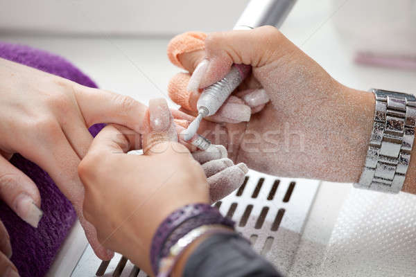 Alten professionelle Fingernägel malen Medizin arbeiten Stock foto © AndreyPopov
