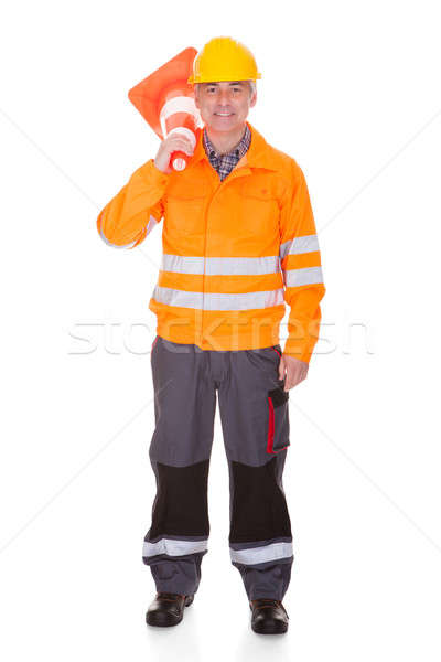 Man Showing Traffic Cone Stock photo © AndreyPopov