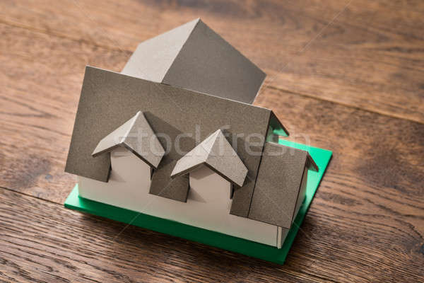 Foto stock: Casa · modelo · tabela · ver · mesa · de · madeira