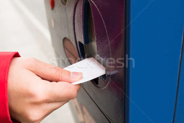 Person Hands Inserting Ticket Into Parking Machine Stock photo © AndreyPopov