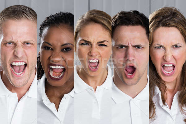 Collage Of Screaming People Stock photo © AndreyPopov