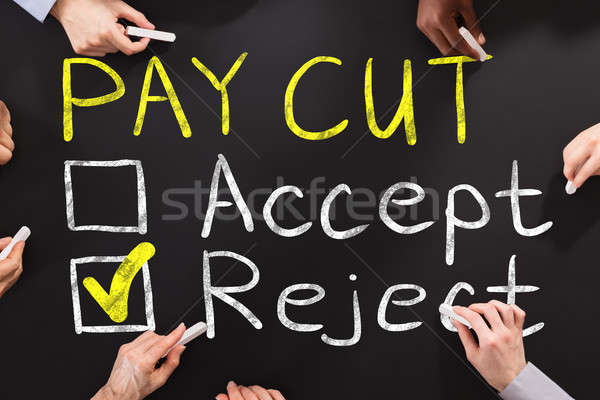 People Drawing Paycut Rejection Concept Stock photo © AndreyPopov