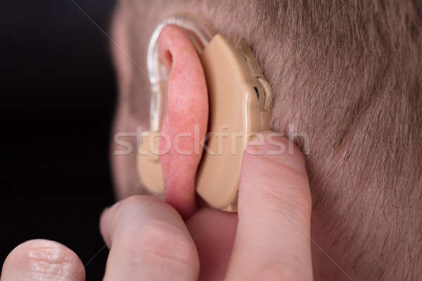 человека слуховой аппарат медицина помочь Сток-фото © AndreyPopov