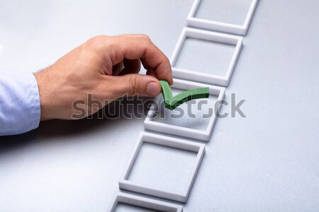 [[stock_photo]]: Vert · vérifier · case · vue · gris