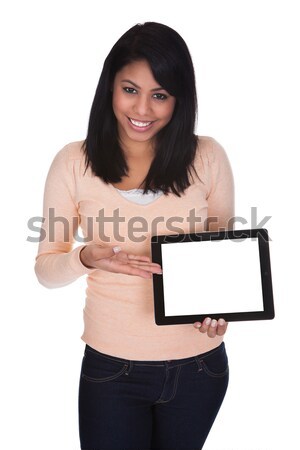 Young Woman Holding Laptop Stock photo © AndreyPopov