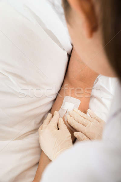 Close-up Of A Iv Drip In Patient's Hand Stock photo © AndreyPopov
