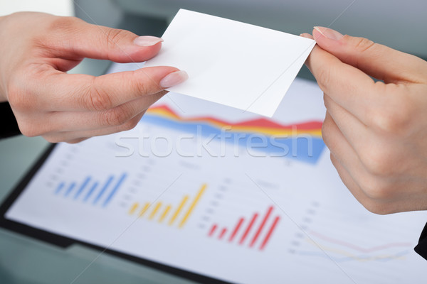 Businesswomen Exchanging Business Card Stock photo © AndreyPopov