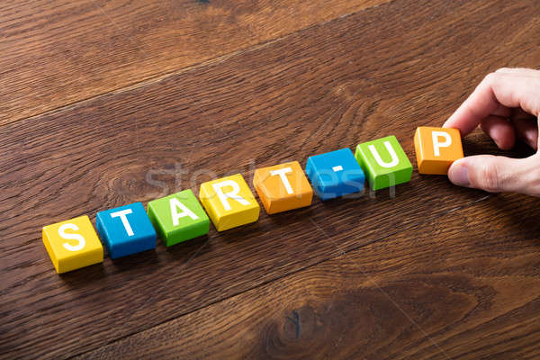Startup houten bureau kleurrijk Stockfoto © AndreyPopov