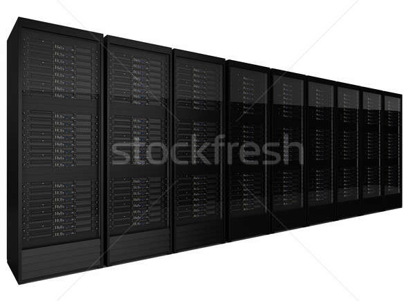 Multe serverul izolat alb calculator Imagine de stoc © AndreyPopov