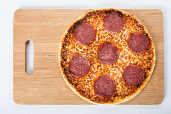 Foto d'archivio: View · fatto · in · casa · pizza · salame · classico