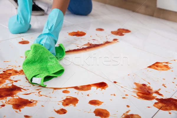 Persona mano guantes limpieza piso Foto stock © AndreyPopov