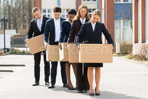 Unemployed Businesspeople With Cardboard Boxes Stock photo © AndreyPopov