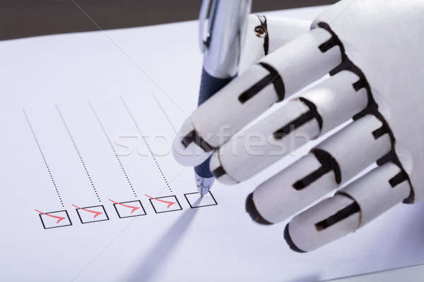 Robot Ticking Off Checkboxes On Document Stock photo © AndreyPopov