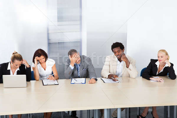 Csalódott vállalati személyzet panel csoport fáradt Stock fotó © AndreyPopov