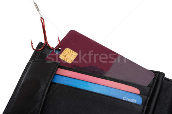 Credit Card In Wallet With Fish Hook Stock photo © AndreyPopov