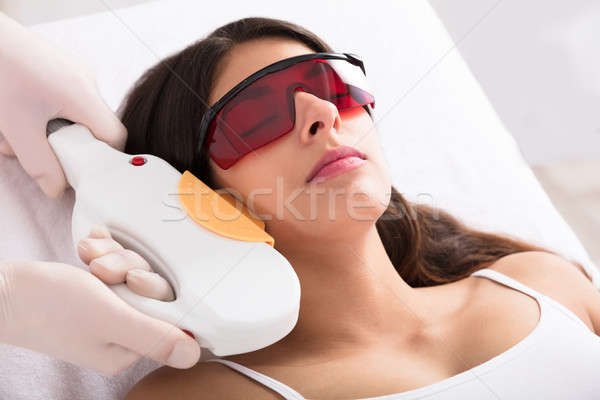 Laser Epilation Treatment On Woman's Chin Stock photo © AndreyPopov